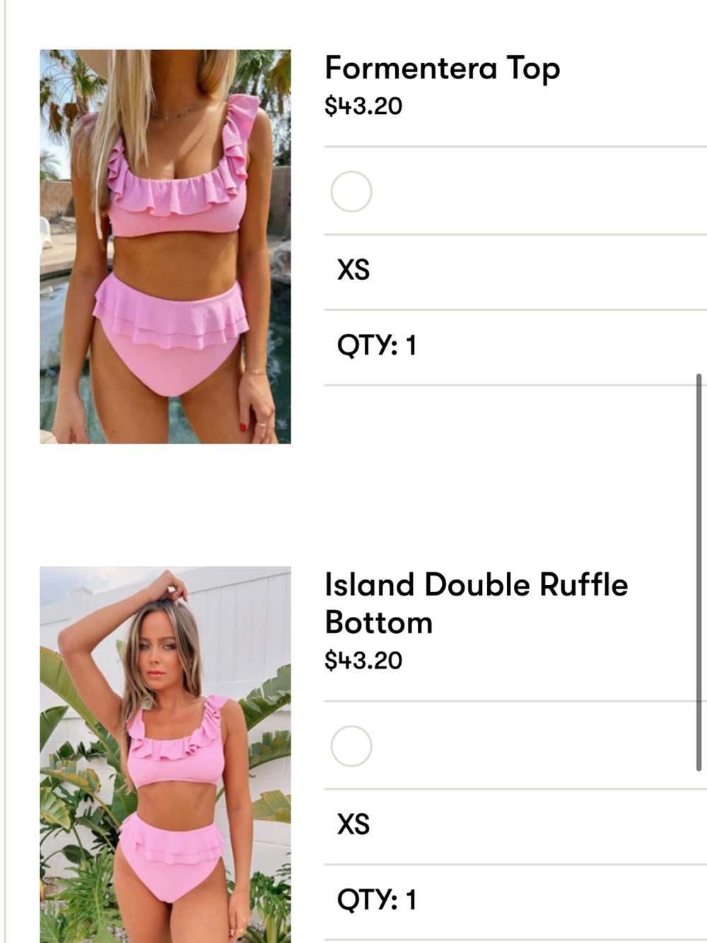 Show Me Your MuMu Light Pink Double Ruffle Bikini